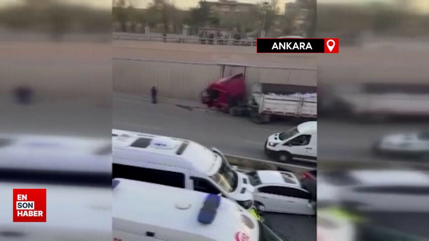Ankara’da kazayı izleyen sürücü de kaza yaptı Ankara’nın Sincan ilçesinde bir kamyon
